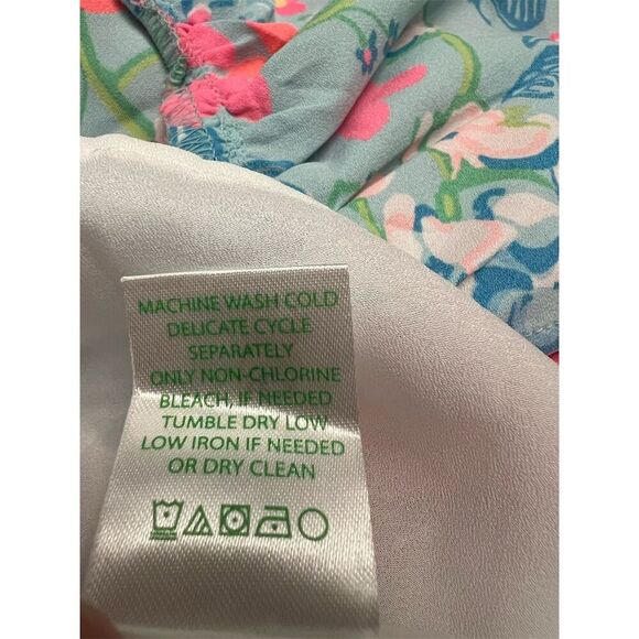 NWT Lilly Pulitzer Maryanne Flutter Sleeve Dress Size 0 Surf Blue Luscious Lions - Picture 11 of 11